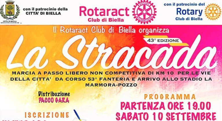 Vi aspettiamo sabato 10 settembre alla mitica STRACADA!