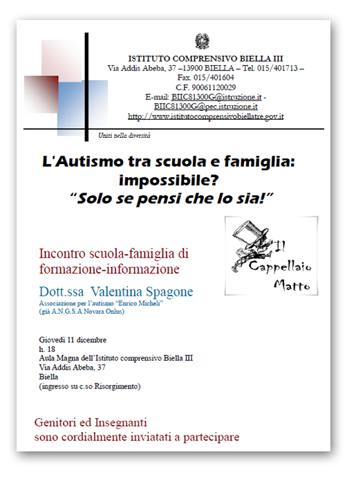 L'autismo tra scuola e famiglia:impossibile? "Solo se pensi che lo sia!"